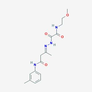 (3E)-3-(2-{[(2-methoxyethyl)amino](oxo)acetyl}hydrazinylidene)-N-(3-methylphenyl)butanamide