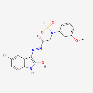 N-({N'-[(3Z)-5-Bromo-2-oxo-2,3-dihydro-1H-indol-3-ylidene]hydrazinecarbonyl}methyl)-N-(3-methoxyphenyl)methanesulfonamide