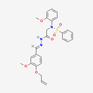 N-({N'-[(E)-[3-Methoxy-4-(prop-2-EN-1-yloxy)phenyl]methylidene]hydrazinecarbonyl}methyl)-N-(2-methoxyphenyl)benzenesulfonamide