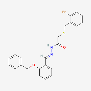 molecular formula C23H21BrN2O2S B11109809 N'-{(E)-[2-(benzyloxy)phenyl]methylidene}-2-[(2-bromobenzyl)sulfanyl]acetohydrazide 