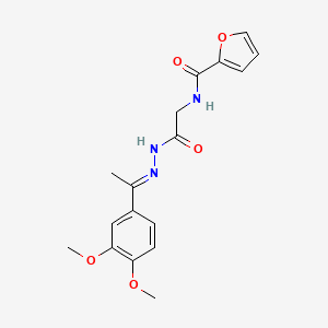 molecular formula C17H19N3O5 B11109821 N-(2-{(2E)-2-[1-(3,4-dimethoxyphenyl)ethylidene]hydrazinyl}-2-oxoethyl)furan-2-carboxamide (non-preferred name) 