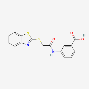 molecular formula C16H12N2O3S2 B11109841 3-{[(1,3-Benzothiazol-2-ylsulfanyl)acetyl]amino}benzoic acid 