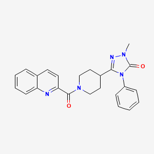 molecular formula C24H23N5O2 B11109857 1-methyl-4-phenyl-3-(1-(quinoline-2-carbonyl)piperidin-4-yl)-1H-1,2,4-triazol-5(4H)-one 