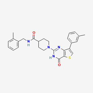 molecular formula C27H28N4O2S B11109859 N-(2-methylbenzyl)-1-[7-(3-methylphenyl)-4-oxo-3,4-dihydrothieno[3,2-d]pyrimidin-2-yl]piperidine-4-carboxamide 