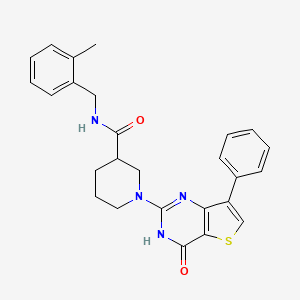 N-(2-methylbenzyl)-1-(4-oxo-7-phenyl-3,4-dihydrothieno[3,2-d]pyrimidin-2-yl)piperidine-3-carboxamide