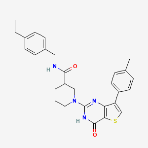 N-(4-ethylbenzyl)-1-[7-(4-methylphenyl)-4-oxo-3,4-dihydrothieno[3,2-d]pyrimidin-2-yl]piperidine-3-carboxamide