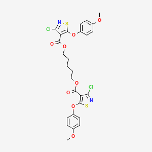 molecular formula C27H24Cl2N2O8S2 B11109917 Pentane-1,5-diyl bis[3-chloro-5-(4-methoxyphenoxy)-1,2-thiazole-4-carboxylate] 