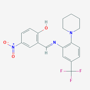 4-nitro-2-[(E)-{[2-(piperidin-1-yl)-5-(trifluoromethyl)phenyl]imino}methyl]phenol