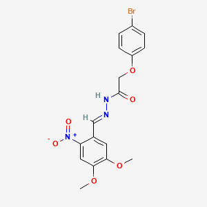 2-(4-bromophenoxy)-N'-[(E)-(4,5-dimethoxy-2-nitrophenyl)methylidene]acetohydrazide