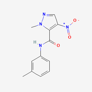 molecular formula C12H12N4O3 B11109957 1-methyl-N-(3-methylphenyl)-4-nitro-1H-pyrazole-5-carboxamide 