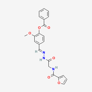 molecular formula C22H19N3O6 B11109988 4-[((E)-2-{2-[(2-Furylcarbonyl)amino]acetyl}hydrazono)methyl]-2-methoxyphenyl benzoate 