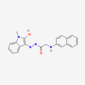 N'-[(3Z)-1-Methyl-2-oxo-2,3-dihydro-1H-indol-3-ylidene]-2-[(naphthalen-2-YL)amino]acetohydrazide