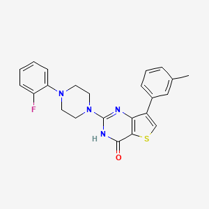 molecular formula C23H21FN4OS B11110006 2-[4-(2-fluorophenyl)piperazin-1-yl]-7-(3-methylphenyl)thieno[3,2-d]pyrimidin-4(3H)-one 