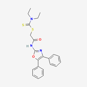 molecular formula C22H23N3O2S2 B11110051 [2-[(4,5-diphenyl-1,3-oxazol-2-yl)amino]-2-oxoethyl] N,N-diethylcarbamodithioate 