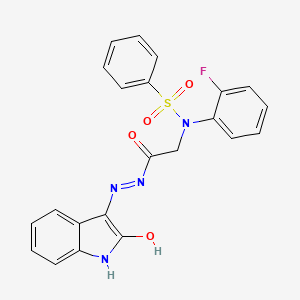 N-(2-Fluorophenyl)-N-({N'-[(3Z)-2-oxo-2,3-dihydro-1H-indol-3-ylidene]hydrazinecarbonyl}methyl)benzenesulfonamide