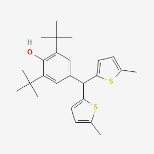 molecular formula C25H32OS2 B11110105 4-[Bis(5-methylthiophen-2-yl)methyl]-2,6-di-tert-butylphenol 