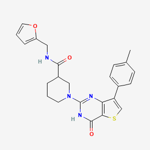 N-(furan-2-ylmethyl)-1-[7-(4-methylphenyl)-4-oxo-3,4-dihydrothieno[3,2-d]pyrimidin-2-yl]piperidine-3-carboxamide