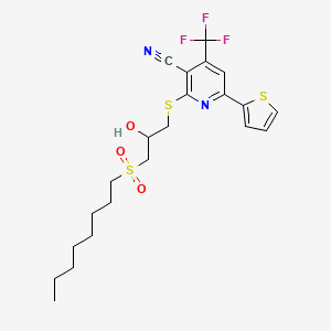 2-{[2-Hydroxy-3-(octylsulfonyl)propyl]sulfanyl}-6-(thiophen-2-yl)-4-(trifluoromethyl)pyridine-3-carbonitrile