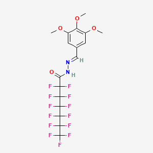 molecular formula C17H13F13N2O4 B11110138 2,2,3,3,4,4,5,5,6,6,7,7,7-tridecafluoro-N'-[(E)-(3,4,5-trimethoxyphenyl)methylidene]heptanehydrazide 