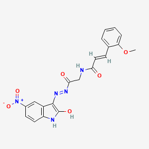 molecular formula C20H17N5O6 B11110139 (2E)-3-(2-Methoxyphenyl)-N-({N'-[(3E)-5-nitro-2-oxo-2,3-dihydro-1H-indol-3-ylidene]hydrazinecarbonyl}methyl)prop-2-enamide 