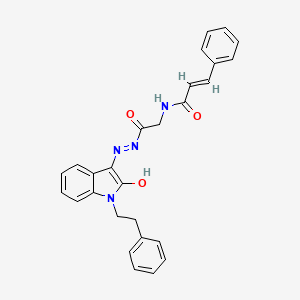 (2E)-N-({N'-[(3E)-2-Oxo-1-(2-phenylethyl)-2,3-dihydro-1H-indol-3-ylidene]hydrazinecarbonyl}methyl)-3-phenylprop-2-enamide