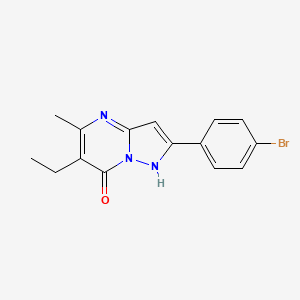 molecular formula C15H14BrN3O B11110183 2-(4-Bromophenyl)-6-ethyl-5-methylpyrazolo[1,5-a]pyrimidin-7-ol 