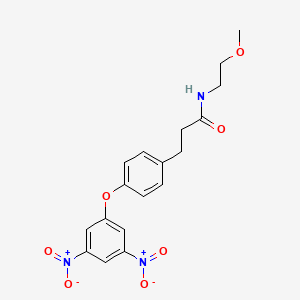 molecular formula C18H19N3O7 B11110194 3-[4-(3,5-dinitrophenoxy)phenyl]-N-(2-methoxyethyl)propanamide 