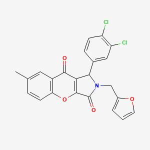 molecular formula C23H15Cl2NO4 B11110202 1-(3,4-Dichlorophenyl)-2-(furan-2-ylmethyl)-7-methyl-1,2-dihydrochromeno[2,3-c]pyrrole-3,9-dione 