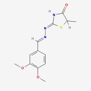 2-{2-[(3,4-Dimethoxyphenyl)methylene]hydrazono}-5-methyl-1,3-thiazolan-4-one