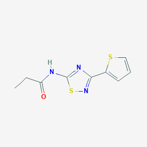 molecular formula C9H9N3OS2 B11110245 N-[3-(2-thienyl)-1,2,4-thiadiazol-5-yl]propanamide 