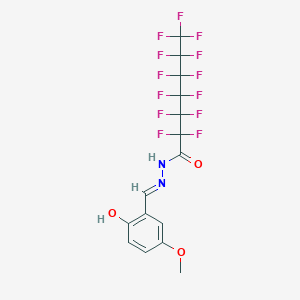 molecular formula C15H9F13N2O3 B11110278 2,2,3,3,4,4,5,5,6,6,7,7,7-tridecafluoro-N'-[(E)-(2-hydroxy-5-methoxyphenyl)methylidene]heptanehydrazide 