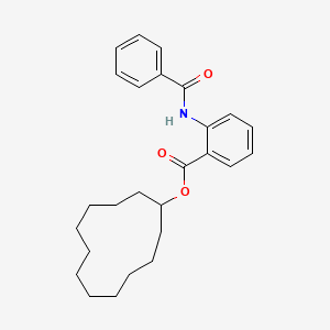 molecular formula C26H33NO3 B11110281 Cyclododecyl 2-[(phenylcarbonyl)amino]benzoate 