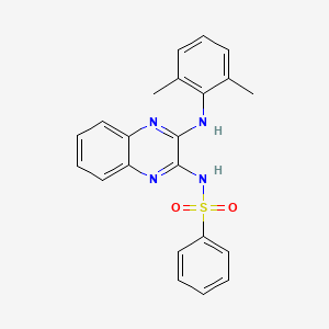 molecular formula C22H20N4O2S B11110295 N-{3-[(2,6-dimethylphenyl)amino]quinoxalin-2-yl}benzenesulfonamide 