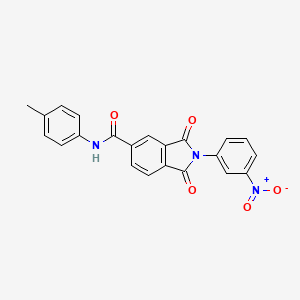 molecular formula C22H15N3O5 B11110302 N-(4-methylphenyl)-2-(3-nitrophenyl)-1,3-dioxo-2,3-dihydro-1H-isoindole-5-carboxamide 