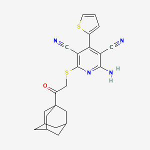 2-{[2-(1-Adamantyl)-2-oxoethyl]sulfanyl}-6-amino-4-(2-thienyl)-3,5-pyridinedicarbonitrile