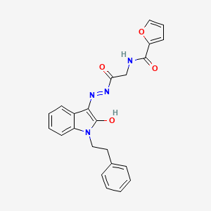 Furan-2-carboxylic acid [2-oxo-1-phenethyl-1,2-dihydro-indol-(3Z)-ylidene-hydrazinocarbonylmethyl]-amide