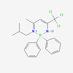 diphenyl{1,1,1-trichloro-4-[(2-methylpropyl)imino-kappaN]pent-2-en-2-aminato-kappaN}boron