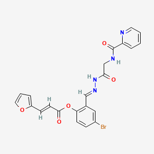 4-Bromo-2-[(E)-({2-[(pyridin-2-YL)formamido]acetamido}imino)methyl]phenyl (2E)-3-(furan-2-YL)prop-2-enoate