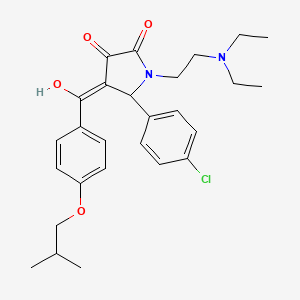 molecular formula C27H33ClN2O4 B11110367 5-(4-chlorophenyl)-1-[2-(diethylamino)ethyl]-3-hydroxy-4-{[4-(2-methylpropoxy)phenyl]carbonyl}-1,5-dihydro-2H-pyrrol-2-one 