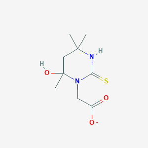 molecular formula C9H15N2O3S- B11110422 (6-hydroxy-4,4,6-trimethyl-2-thioxotetrahydropyrimidin-1(2H)-yl)acetate 