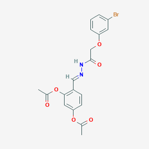 3-(Acetyloxy)-4-({(E)-2-[2-(3-bromophenoxy)acetyl]hydrazono}methyl)phenyl acetate