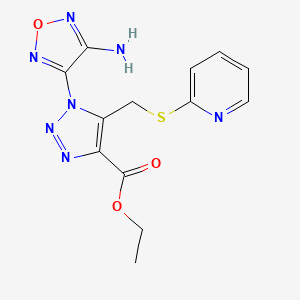 molecular formula C13H13N7O3S B11110435 ethyl 1-(4-amino-1,2,5-oxadiazol-3-yl)-5-[(pyridin-2-ylsulfanyl)methyl]-1H-1,2,3-triazole-4-carboxylate 