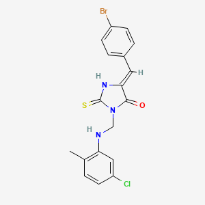 molecular formula C18H15BrClN3OS B11110437 (5Z)-5-(4-bromobenzylidene)-3-{[(5-chloro-2-methylphenyl)amino]methyl}-2-thioxoimidazolidin-4-one 