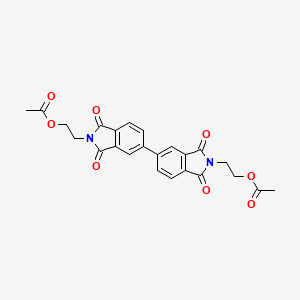 molecular formula C24H20N2O8 B11110478 (1,1',3,3'-Tetraoxo-1,1',3,3'-tetrahydro-2{H},2'{H}-5,5'-biisoindole-2,2'-diyl)bis(ethane-2,1-diyl) diacetate 