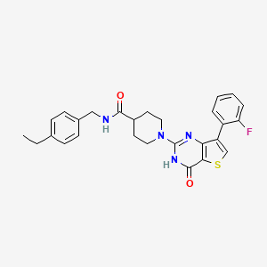 molecular formula C27H27FN4O2S B11110487 N-(4-ethylbenzyl)-1-[7-(2-fluorophenyl)-4-oxo-3,4-dihydrothieno[3,2-d]pyrimidin-2-yl]piperidine-4-carboxamide 