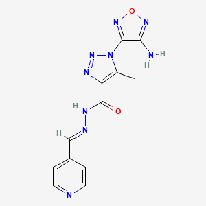 molecular formula C12H11N9O2 B11110516 1-(4-amino-1,2,5-oxadiazol-3-yl)-5-methyl-N'-[(E)-pyridin-4-ylmethylidene]-1H-1,2,3-triazole-4-carbohydrazide 