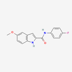 molecular formula C16H13FN2O2 B11110520 N-(4-fluorophenyl)-5-methoxy-1H-indole-2-carboxamide 