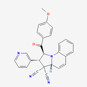 (1S,2S,3aR)-1-[(4-methoxyphenyl)carbonyl]-2-(pyridin-3-yl)-1,2-dihydropyrrolo[1,2-a]quinoline-3,3(3aH)-dicarbonitrile