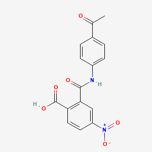 molecular formula C16H12N2O6 B11110554 2-(4-Acetylphenylcarbamoyl)-4-nitrobenzoic acid 