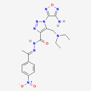 1-(4-amino-1,2,5-oxadiazol-3-yl)-5-[(diethylamino)methyl]-N'-[(1E)-1-(4-nitrophenyl)ethylidene]-1H-1,2,3-triazole-4-carbohydrazide